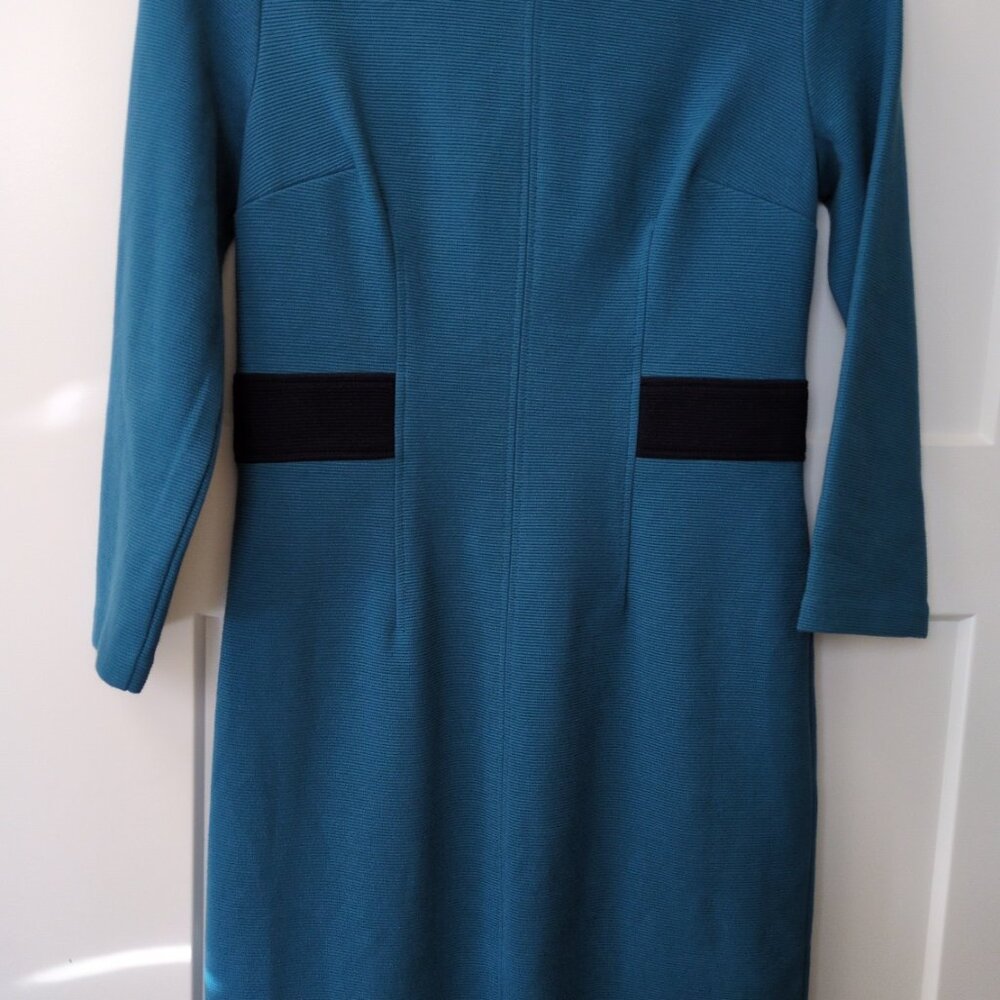 Boden London Laura Ottoman Dress Turquoise Navy 6L - Like New - Picture 2 of 6